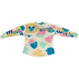 2022 Walt Disney World Tie Dye Spirit Jersey Pastel Pink Yellow Blue Long Sleeve